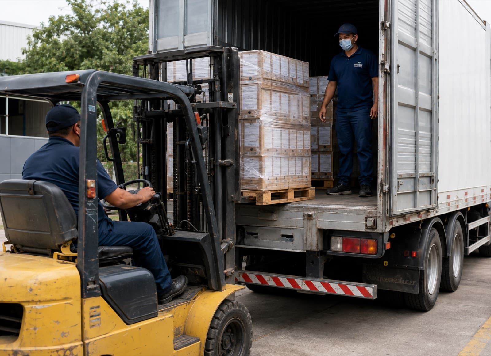 Carregamento dos paletes lacrados para o translado RS → DF