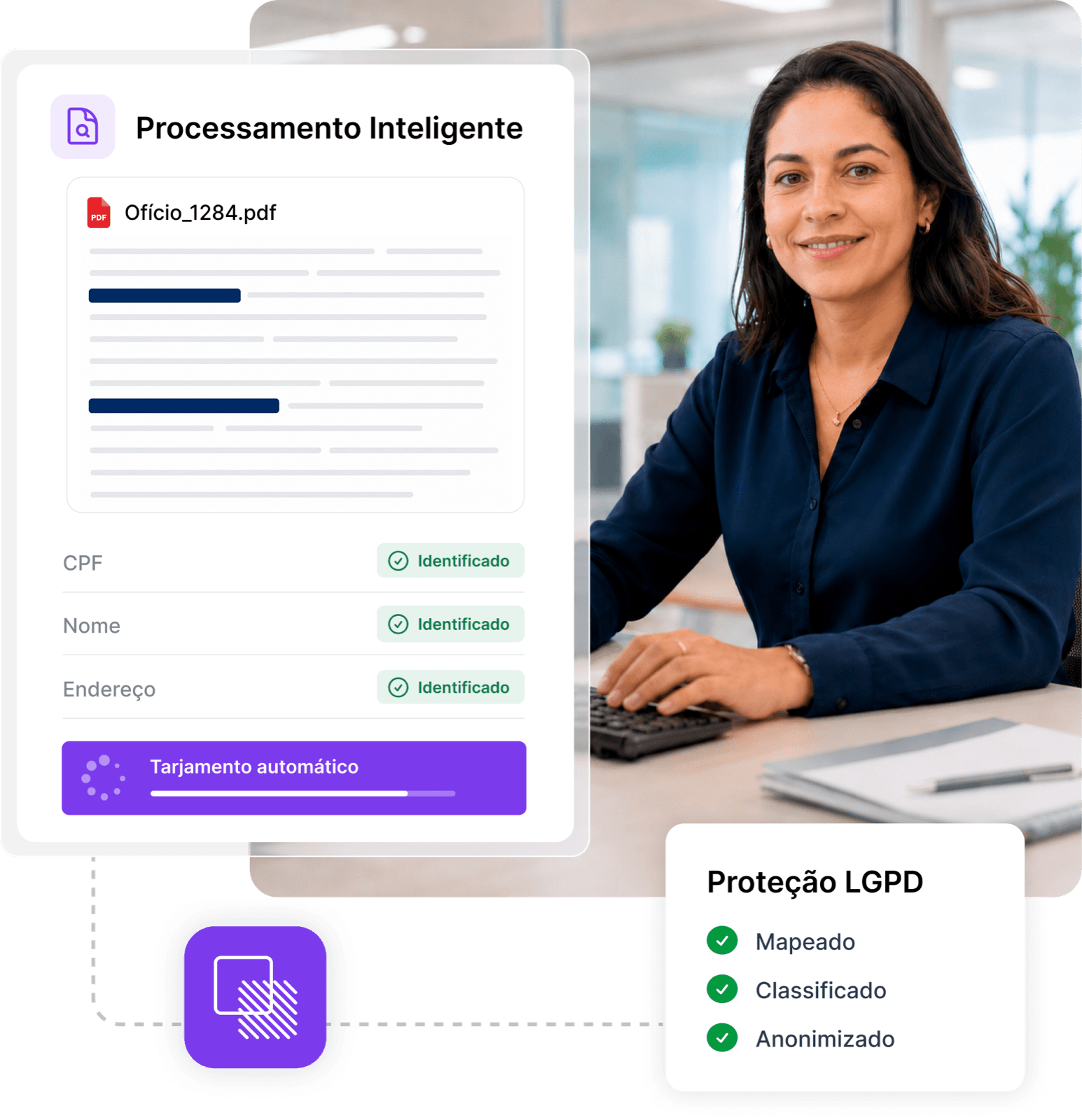 Processamento inteligente de documentos: leitura, classificação, extração e anonimização de dados sensíveis